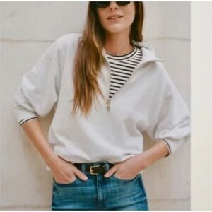 AYR Half Zip Pullover sweatshirt XL‎ heathered gray coastal minimalist casual